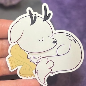 Sleepy Deer Fox Sticker | Cute Cartoon Critter Sticker, Baby Wildlife Sticker, Sleeping Animal Stickers, Cottagecore Stickers, Pet Twigg