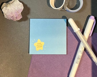 Good Noodle Star Sticky Note| Good Job Sticky Notes, Gradient Sticky Note, Kawaii Sticky Note, Gold Star Post-it® Notes, Cute Sticky Notes