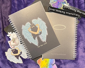 Biblically Accurate Angel Void Cat Reusable Sticker Book | Sticker Collection Book, Sticker Storage Book, Sticker Binder Album, Organizer