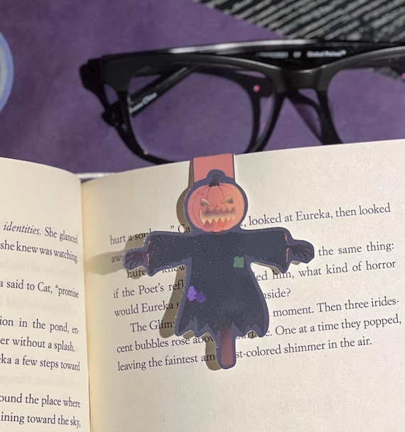 Pumpkin Scarecrow | Magnetic Bookmark, Halloween Bookmark, Bookish Merch, spooky bookmark, halloween gift, Pumpkin Bookmark, Scarecrow
