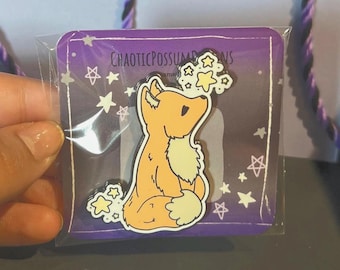 Starry Fox Enamel Pin (2in)| Hard Enamel Star Pin, Cute Animal Pin, Forest Animal Cottagecore Pin, Red Fox Accessories, Fox Lover Gift, Star