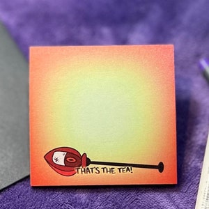 Plaknotitie Radiodemon| That's The Tea Briefpapier, Hazbin Hotel plaknotitie, kawaii plaknotitie, post-it memoblok, cartoon kantoorbenodigdheden