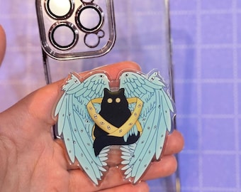 Biblically Accurate Void Phone Grip |WeirdCore Magnet Phone Holder, Acrylic Magnet Grip, Black Cat Grip, E-Reader Kindle Kobo Accessory