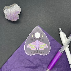 Moth Planchette Sticker, Moth Sticker, Halloween Sticker, Spooky sticker, Witchy sticker, Ouija board sticker, Magick sticker