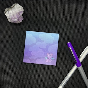 Spooky Kitty Sticky Note|Cat Stationery, Cat Sticky Note, Grid Sticky Note, Kawaii Sticky Note, Post-it® Memo Pad, Witchy Office Supplies
