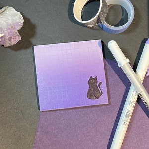 Void Cat Sticky Note| Cat Stationery, Cat Sticky Notes, Grid Sticky Notes, Kawaii Sticky Note, Post it Memo Pad, Witchy Office Supplies
