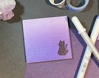 Void Cat Sticky Note| Cat Stationery, Cat Sticky Notes, Grid Sticky Notes, Kawaii Sticky Note, Post it Memo Pad, Witchy Office Supplies