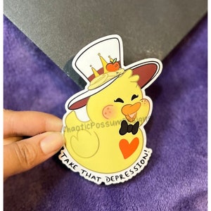 Depression Duck MAGNET | Rubber Duck Magnet,  Demon Hazbin Hotel Magnet, Cute Kitchen Decor Fridge Car Ducked Magnet, Fancy Top Hat Ducky