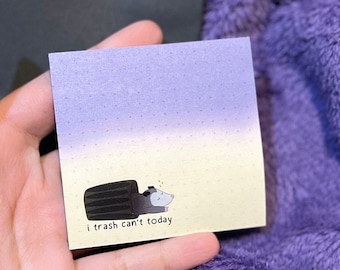 Papierkorb kann nicht possumen Sticky Notes | Müde Possum Punkt Gitter Haftnotizen, Lazy Possum Tier Notizblock, Aufschub Post-it® Notiz Büro