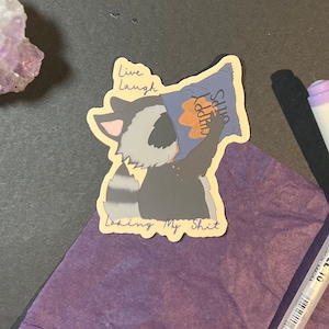Live Laugh Raccoon Sticker | Funny Raccoon Animal Sticker, Live Laugh Love Quote, Chaotic Raccoon Sticker, Trash Panda, Anxiety Sticker