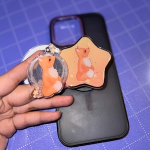 Starry Fox-telefoongreep | Herfst Fox Lover-magneet telefoonhouder, acryl Fox-telefoongreep, e-reader Kindle Kobo-accessoires, kawaii Kitsune-sterren