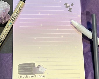Trash Can’t Possum Notepad| Cute Possum To Do List Notepad, Animal Stationery, Lazy Possum Stationery, Procrastination Notepad Office Supply