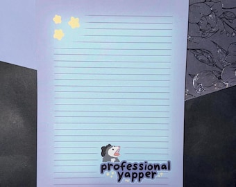 Professional Yapper Notepad| Cute Possum To Do List Notepad, Animal Stationery, Notetaking Office Critter School Supplies, Possum Stationery