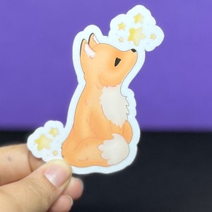 Starry Fox MAGNET | Aesthetic Stars Magnet, Cute Fox Fridge Magnet, Baby Wildlife Animal Car Magnet, Cottagecore Decorative Kitchen Magnet