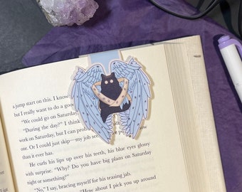 Biblically Accurate Void Cat Magnetic Bookmark |Spooky Cute Biblically Accurate Angel Bookmark, Kawaii Black Cat Aesthetic Bookmark, Bookish