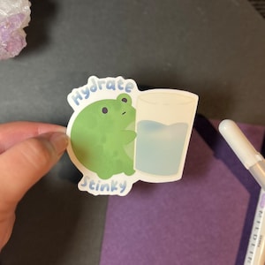 Hydrate Stinky Sticker | Emotional Support Waterbottle Sticker, Stay Hydrated sticker, Drink More Water sticker, Hydrated Frog Sticker