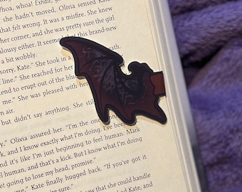 Demon Wing Magnetic Bookmark| Demon bookmark, witchy bookmark, magnetic bookmarks, bookish merch, bat wing bookmark, halloween bookmark