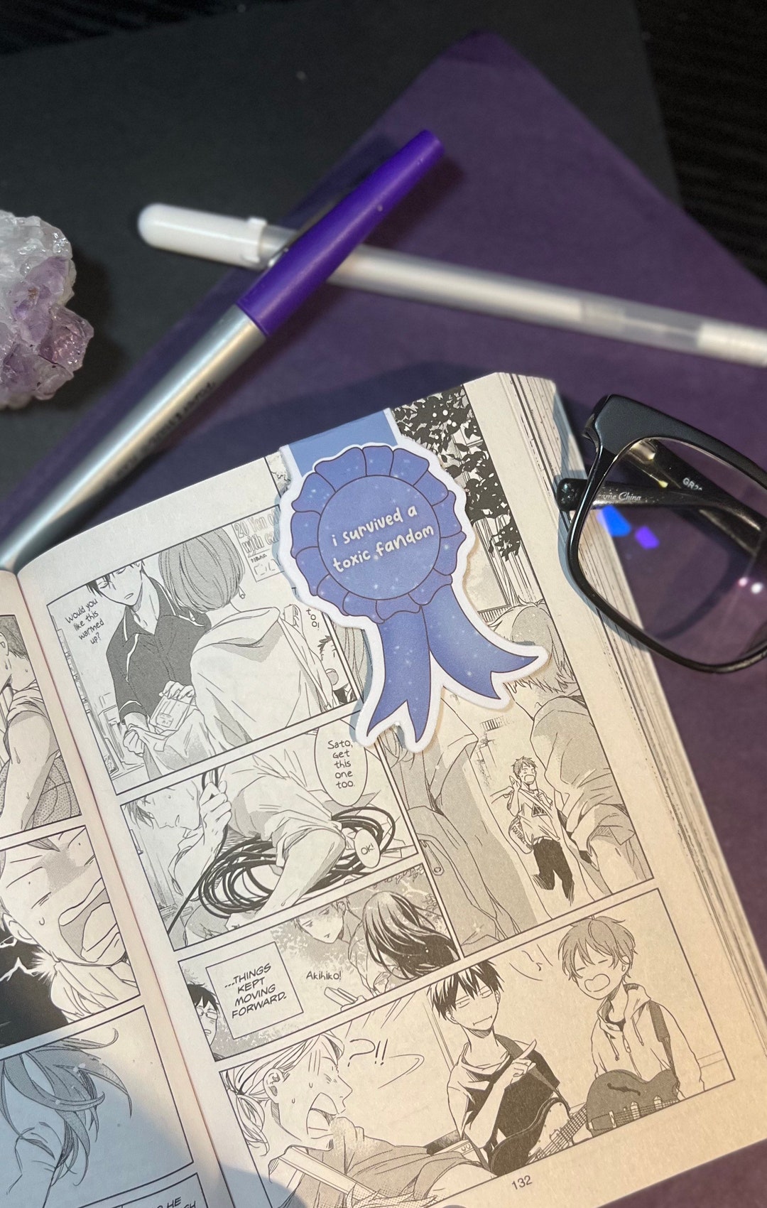 Fandom Bookmarks Toxic Fandom Magnetic Bookmark | Anime Bookmark, Manga Bookmark, Blue ...