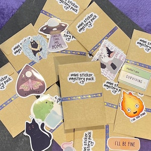 Mystery Mini Sticker Pack (10) | Random Mini Mystery Sticker Bundle Grab Bag, Cute Mini Sticker Flake Pieces, Deco Planner Journal Stickers