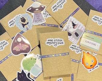 Mystery Mini Sticker Pack (10) | Random Mini Mystery Sticker Bundle Grab Bag, Cute Mini Sticker Flake Pieces, Deco Planner Journal Stickers