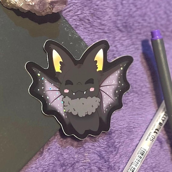 Candy Corn Bat Holographic Sticker | Its Frickin Bats I Love Halloween,Cute Bat Halloween Sticker, Spooky Season Holographic Bat Sticker