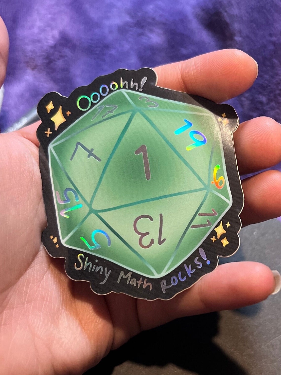 Dnd Math Rocks Shiny Math Rocks Holographic Dice Sticker | D20 Dungeons and Dragons ...