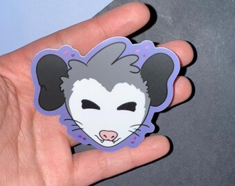 Happy Opossum Sticker | Cute Purple Possum Sticker, Cute Animal Critter Sticker, Wildlife Possum Lover Gift, E-Reader Kindle Kobo Sticker