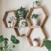 Étagères hexagonales | murale ruche abeille | Étagère en nid d'abeille | Décoration | Huile essentielle de bois pour la maison | Présentoir de rangement en cristal en bois naturel