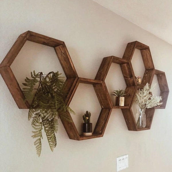 Hexagon Shelves, Minimalist Shelves, Modern Floating Shelves, Honeycomb Shelf, Geometric Shelves