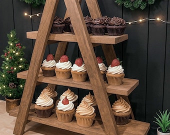 3 Tier Stand | Holiday Display | Cupcake / Cookie Stand | Rustic Plant Holder | Party Food Display | Christmas |