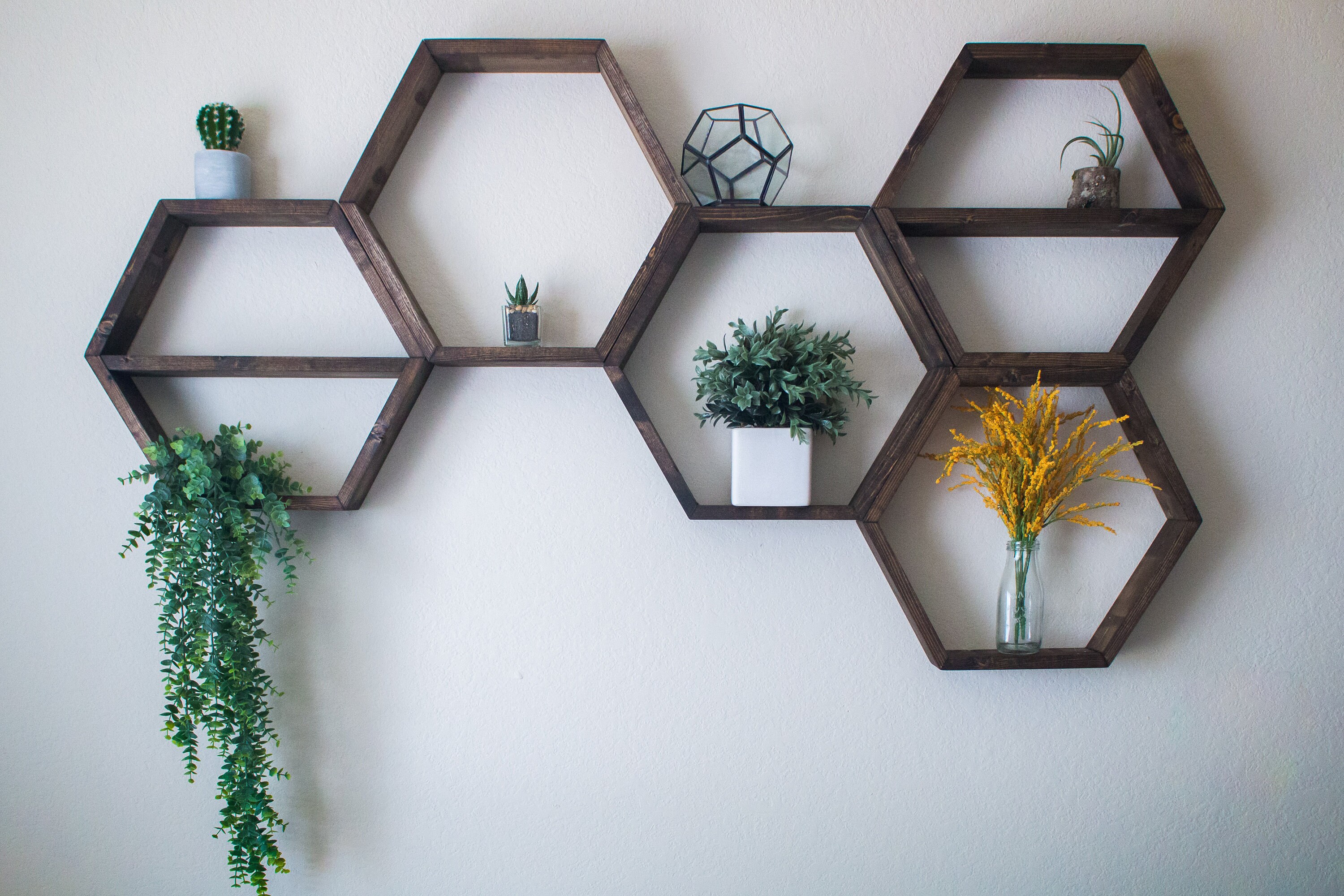 Hexagon Shelves Wall Beehive Bee Shelf Decor Etsy
