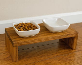 Farmhouse Cat Food Tray | Elevated Feeding Station
