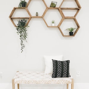 Hexagon Shelves Honeycomb Shelf Floating Hexagon Shelf Wall Art Geometry Shelves image 2