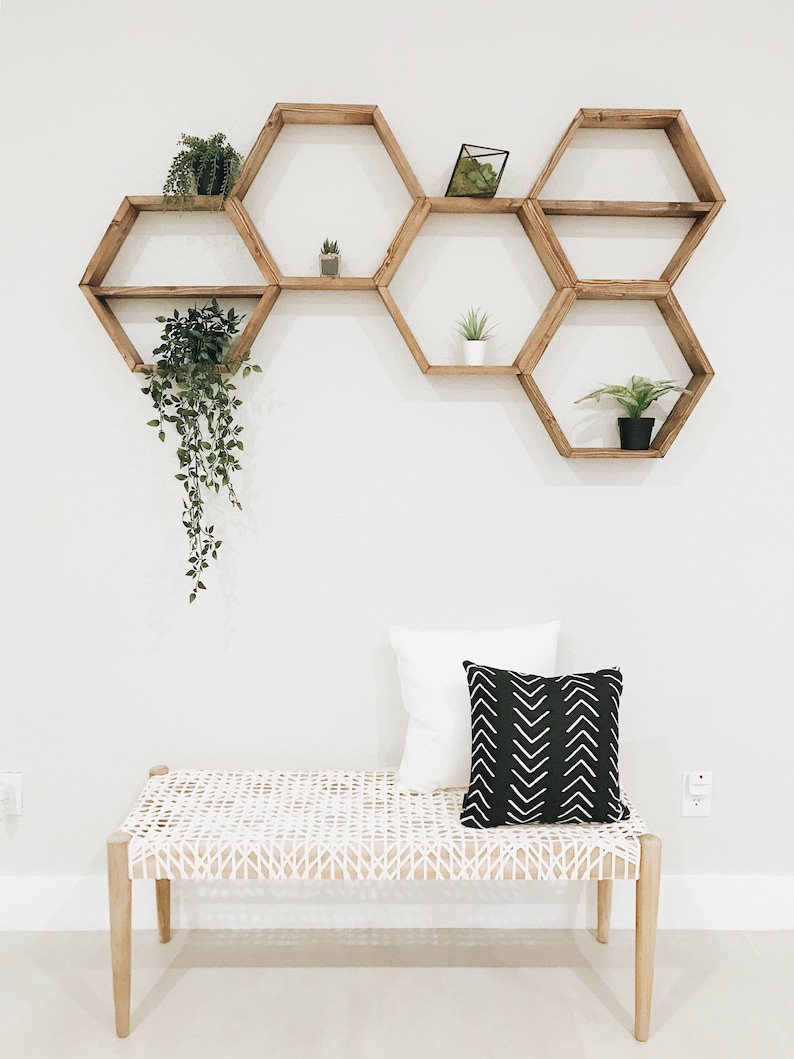 Hexagon Shelves Honeycomb Shelf Floating Hexagon Shelf Wall Art Geometry Shelves image 2