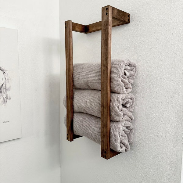 Floating Towel Rack | Bathroom Rack | Home Decor | Farmhouse | Wall Mounted Storage Shelf