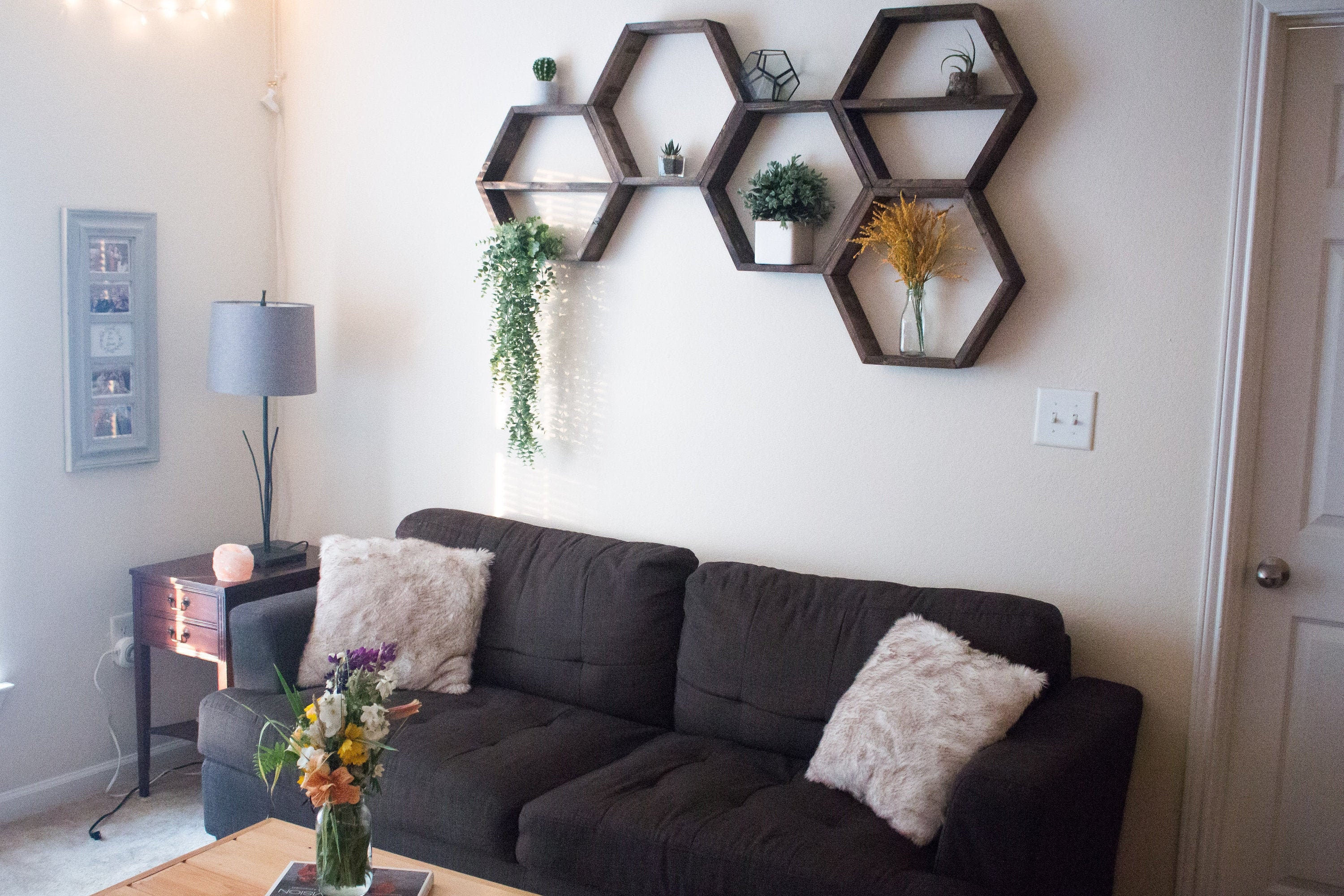 Hexagon Shelves Wall Beehive Bee Shelf Decor Etsy