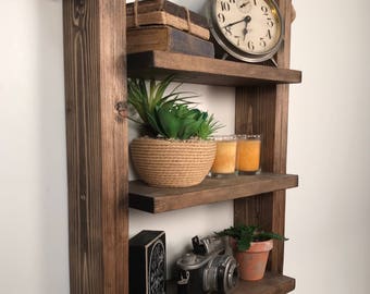 Rustic Ladder Shelf- Rustic Wood and Rope Ladder Shelf, Bathroom Organizer, Entryway Shelf