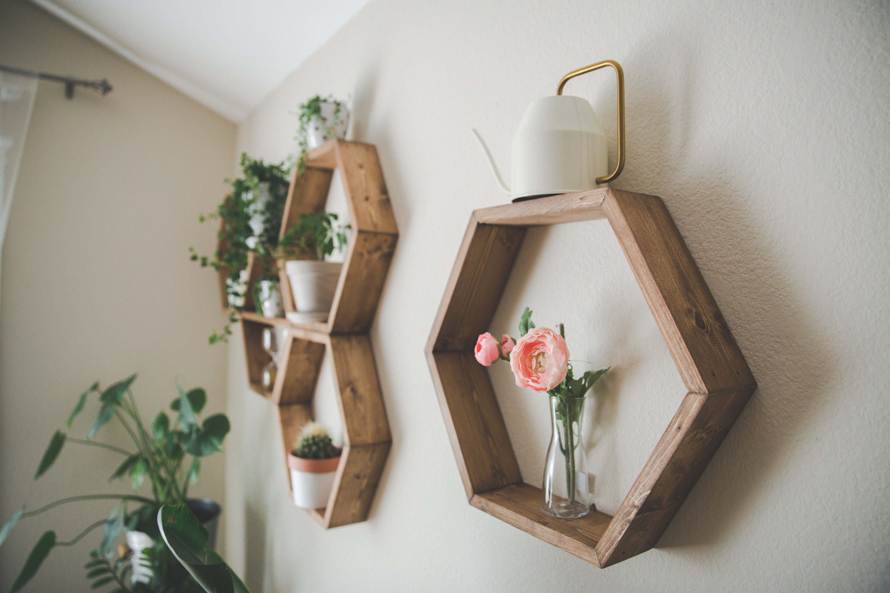 Hexagon Shelves Wall Beehive Bee Shelf Decor Etsy