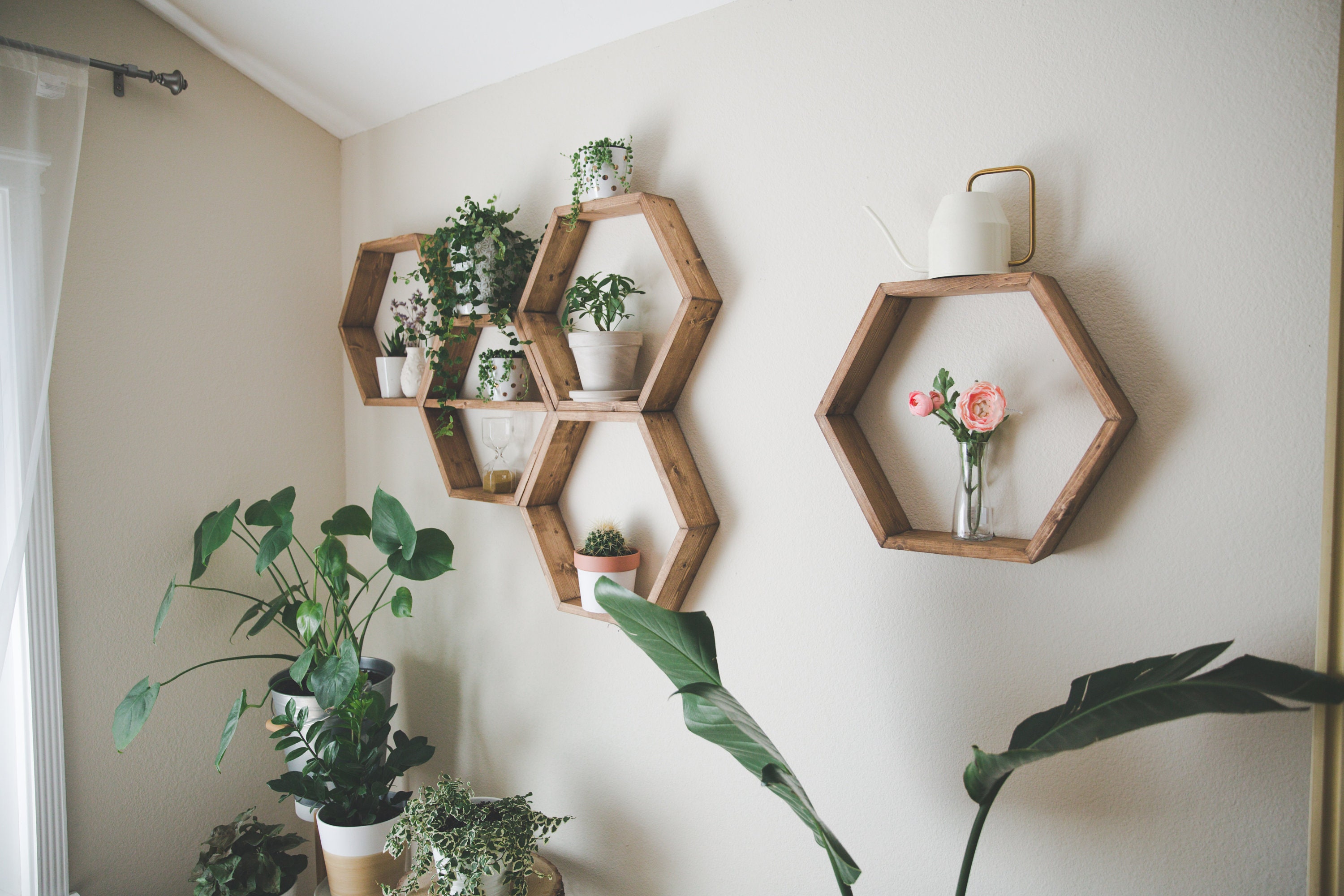 Hexagon Shelves Wall Beehive Bee Shelf Decor Etsy