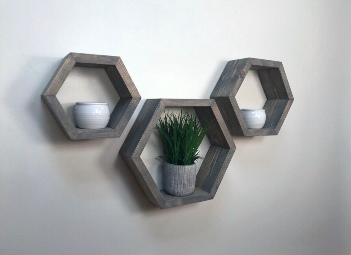 Hexagon Nesting Shelf Set Shelf Hexagon Shelf Etsy