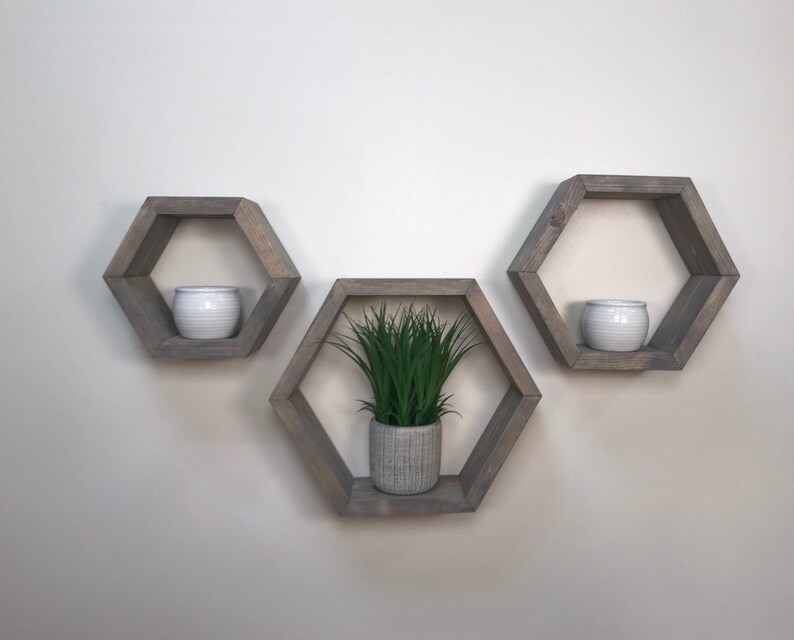 Hexagon Nesting Shelf Set Shelf Hexagon Shelf Etsy