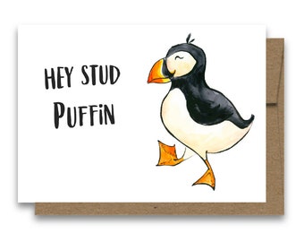 Hey Stud Puffin Card