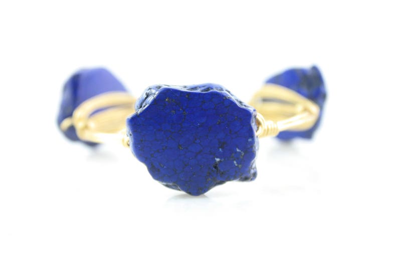 Wire Bangle Blue Howlite Wire Wrapped Bangle Wire Wrapped Bracelet Bracelet