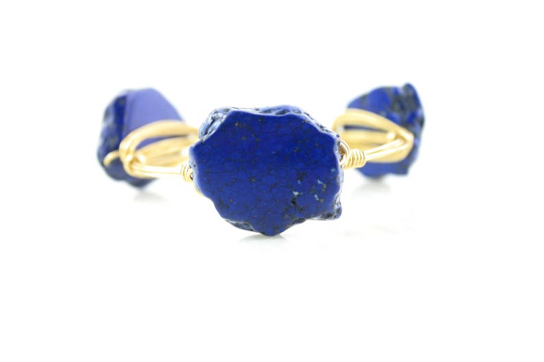 Wire Bangle Blue Howlite Wire Wrapped Bangle Wire Wrapped Bracelet Bracelet