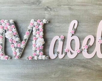 flower wall name nursery