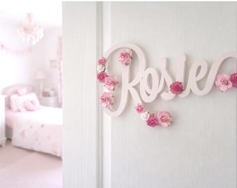 Personalised name door sign, toy box name, name sign for girls nursery, new baby gift