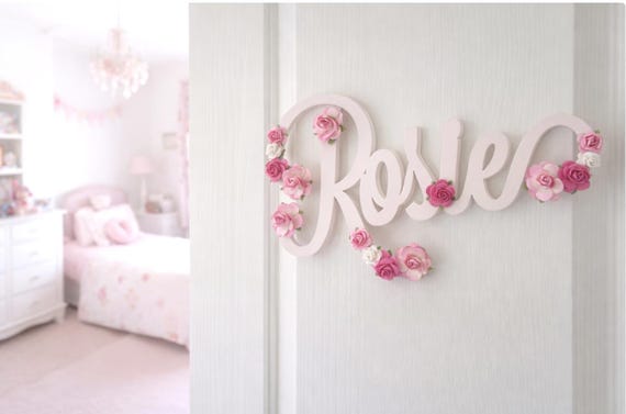 Personalised name door sign, toy box name, name sign for girls nursery, new baby gift