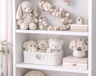 Blumen Buchstabe Kinderzimmer Dekor: Benutzerdefinierte Waldland Initialen Namen Zeichen