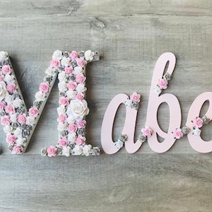 Nome da flor, placa de nome, nome da parede, letra da flor, nome do viveiro de flores, placa de nome do viveiro, nome da letra da flor, parede de flores, presente para novo bebê