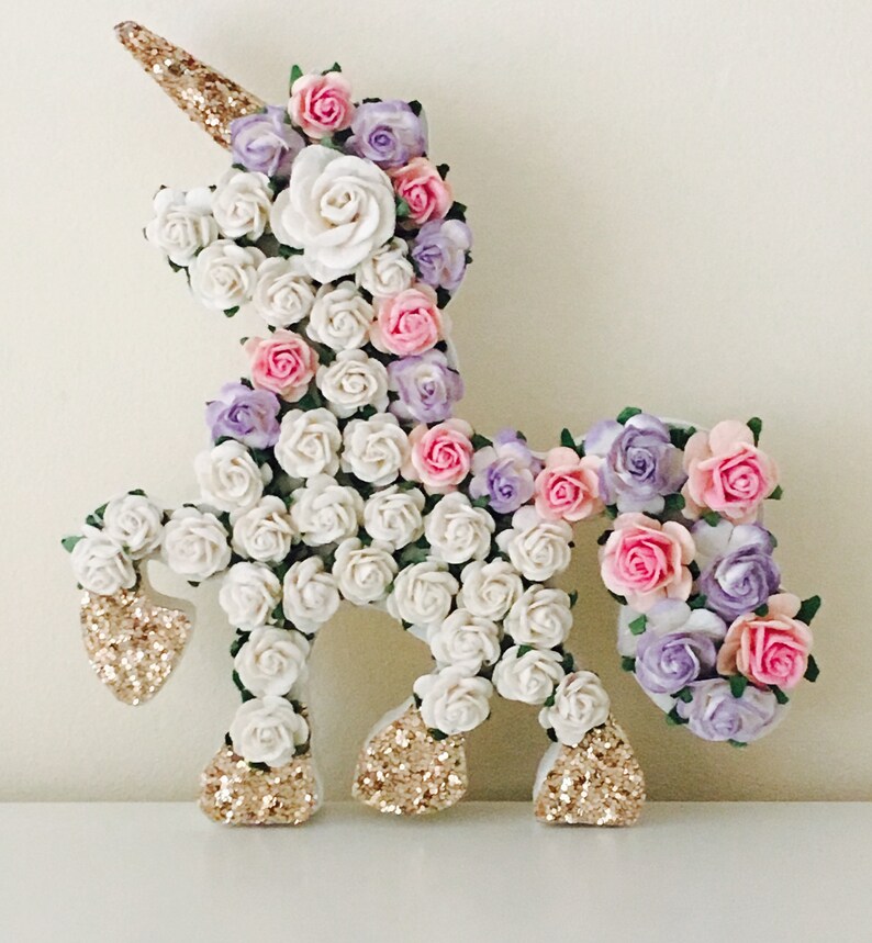 Unicorn Gift Unicorn Cake Topper Flower Unicorn Unicorn Etsy